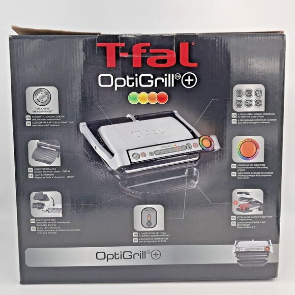 T-fal OptiGrill+ GC712D54 Smart Indoor Electric Grill Auto Sensor 1800W - Picture 7 of 12